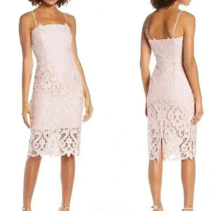NWT Bardot Lina Lace Sheath Dress, Pink Rose - Size 6